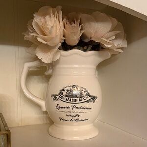 Duchamp & Cie Cream Pitcher with Flowers